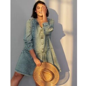 Anthropologie Blue Denim Mini Dress
